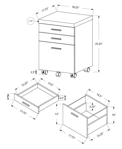 File Cabinet, Rolling Mobile, Storage Drawers, Printer Stand, Office, Contemporary & Modern 8th Street