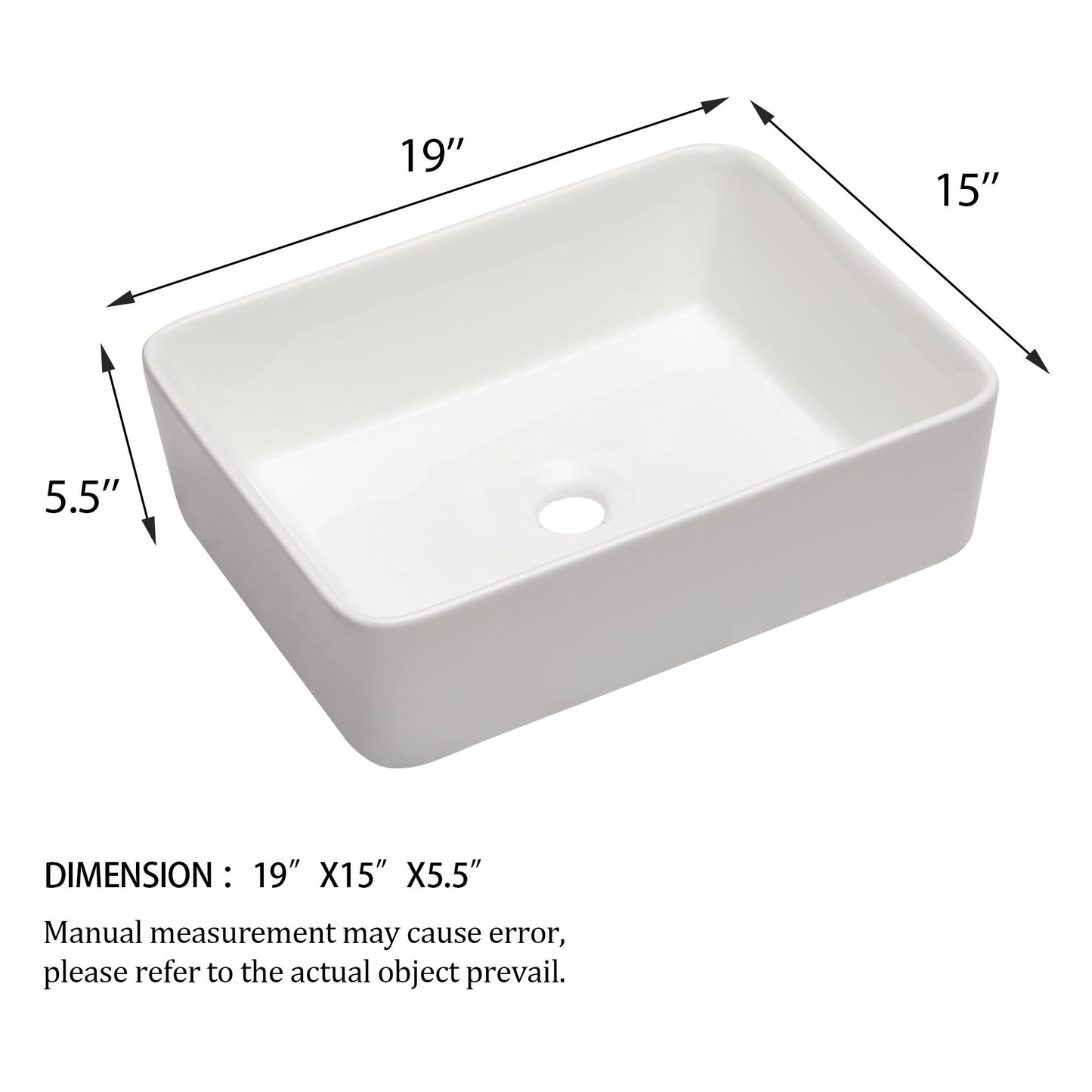 Modern European Design Ceramic Rectangular Vessel Bathroom Sink Daily Nest