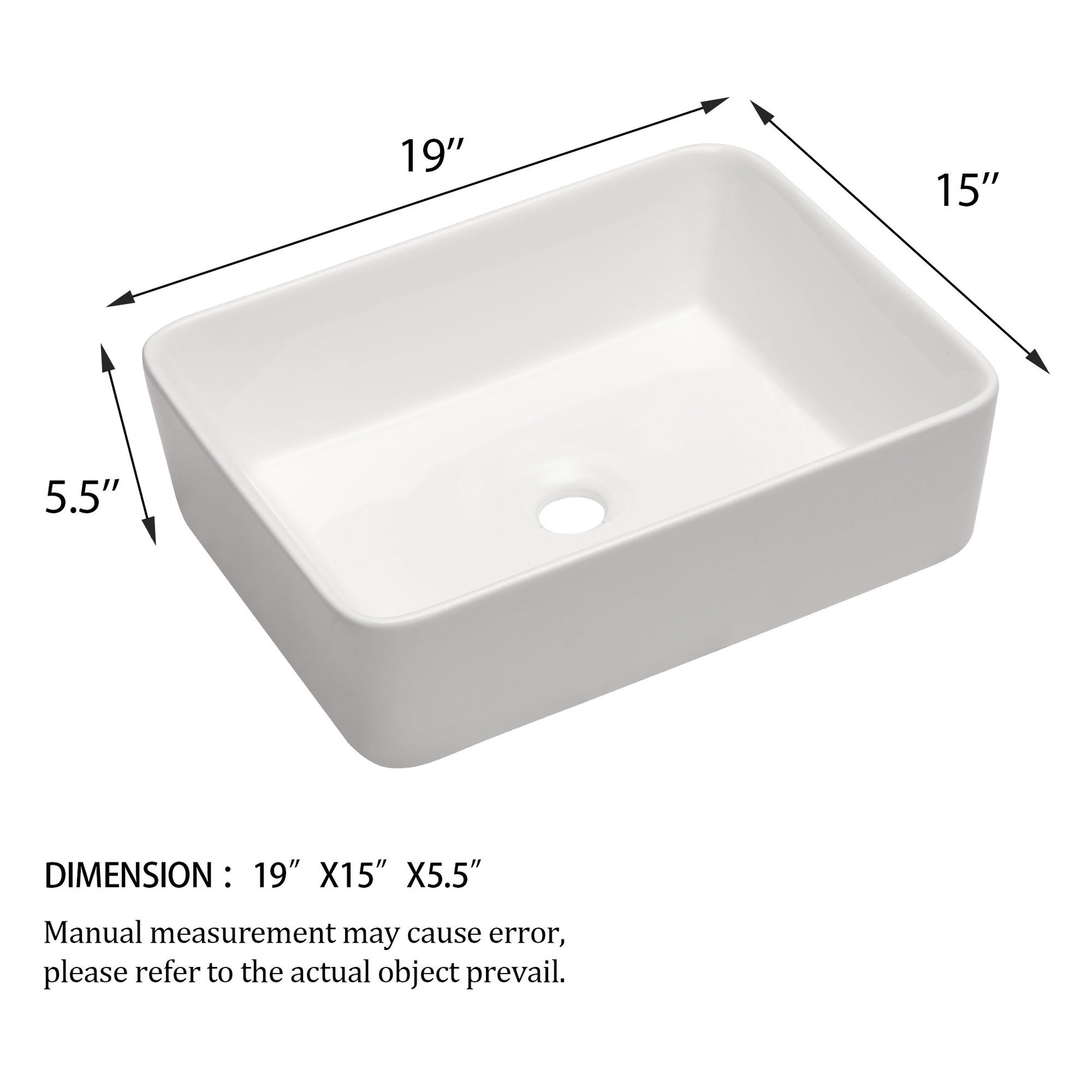 Modern European Design Ceramic Rectangular Vessel Bathroom Sink Daily Nest