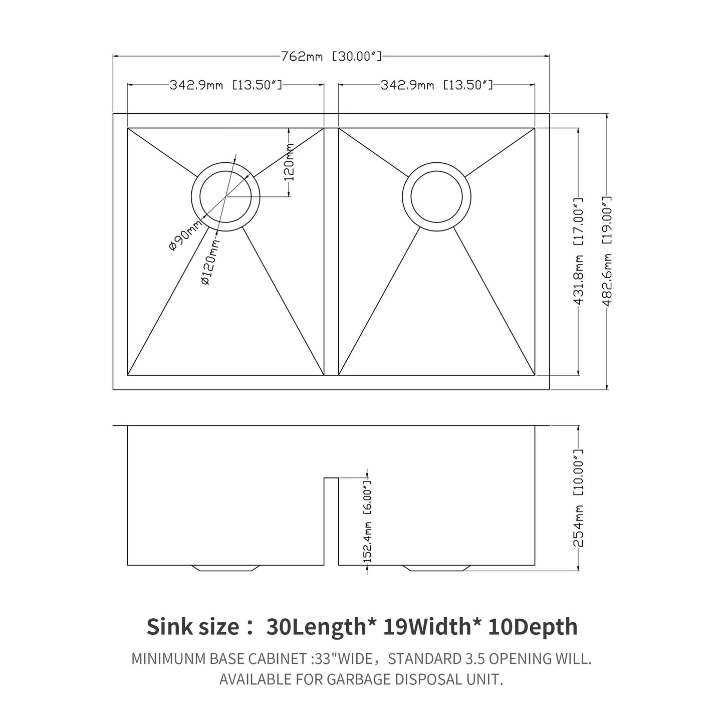 Modern Double Bowl Undermount Kitchen Sink 50 / 50 Design Stainless Steel Daily Nest