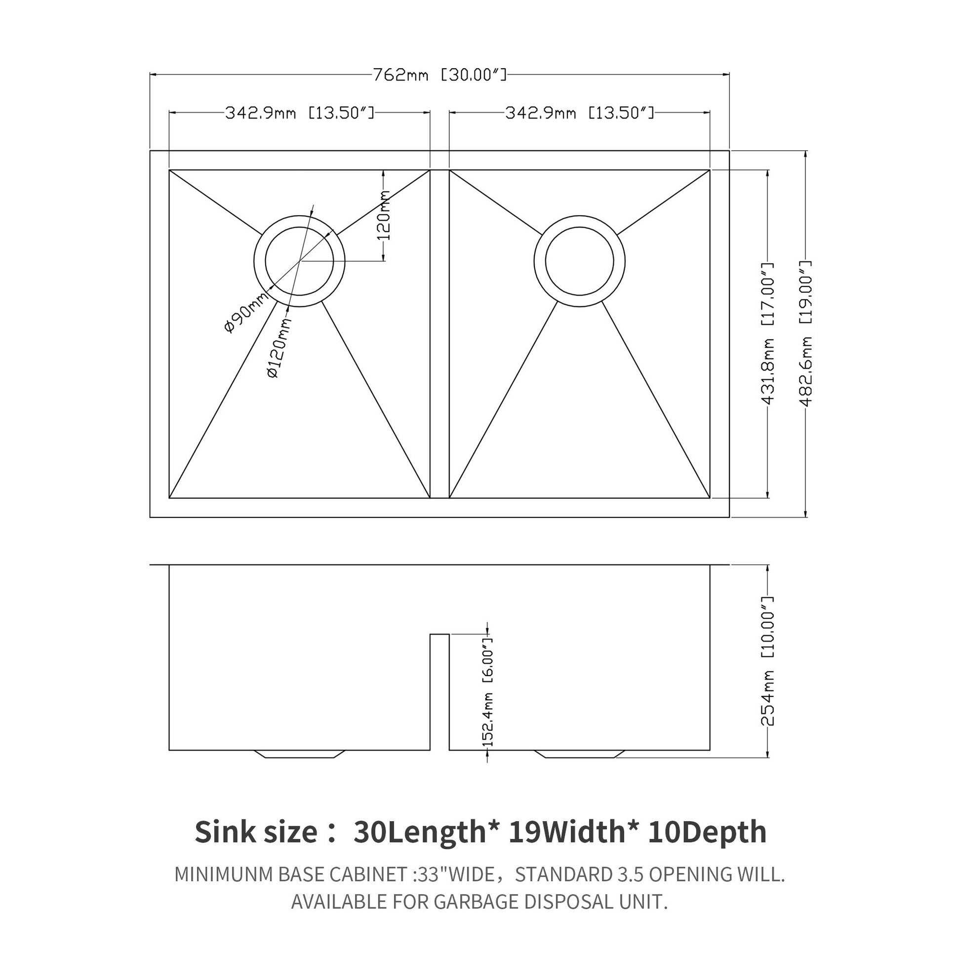 Modern Double Bowl Undermount Kitchen Sink 50 / 50 Design Stainless Steel Daily Nest