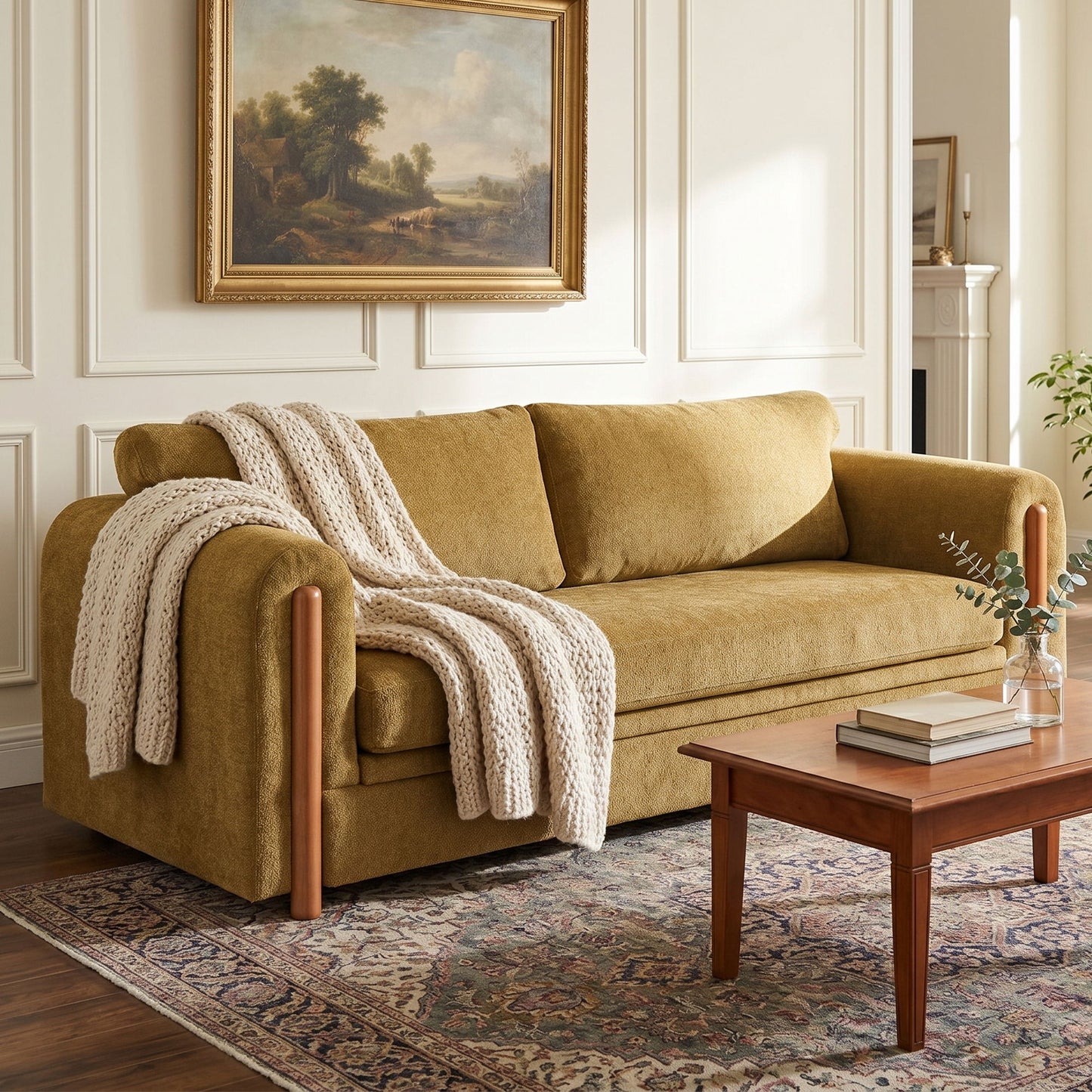 Modern 3 Seater Upholstered Couch Sofa For Living Room Noble House