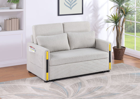 Percy - Teddy Velvet Sleeper Loveseat With Dual-Pull Sleeper Design Lilola Home