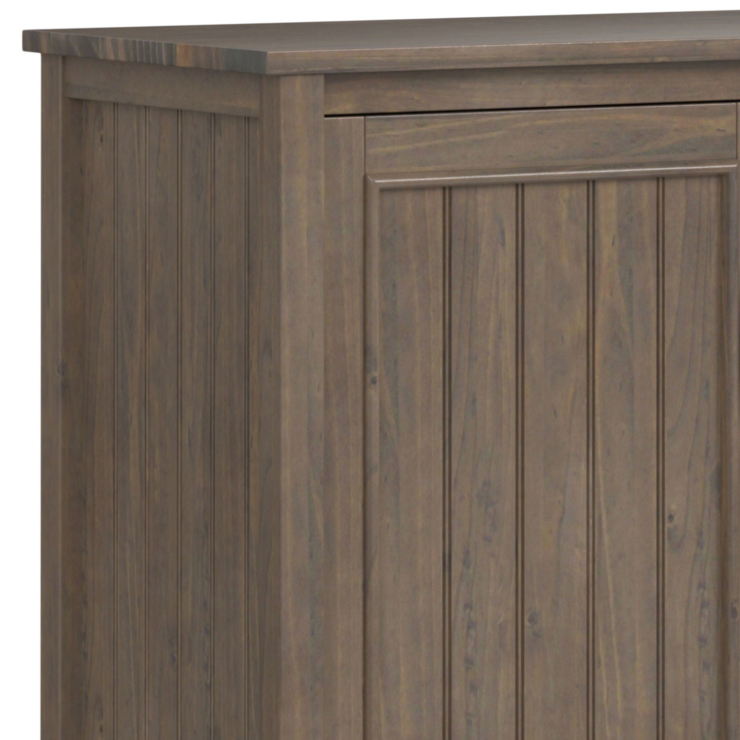 Lev - Wide Storage Cabinet - Smoky Brown Simpli-Home