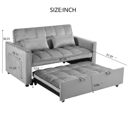 3 In 1 Pull Out Couch Convertible Sofa Bed With Reclining Backrest Home Essentials