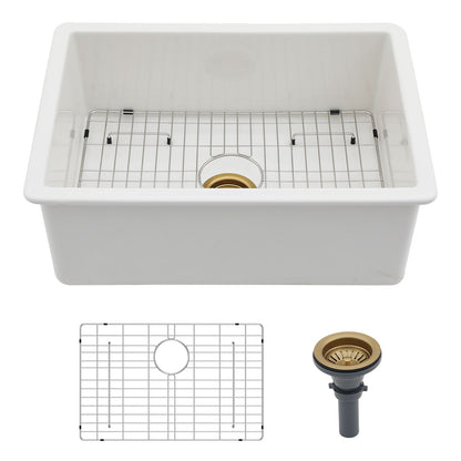 Undermount Single Bowl Ceramic Kitchen Sink, Dual Mount Daily Nest