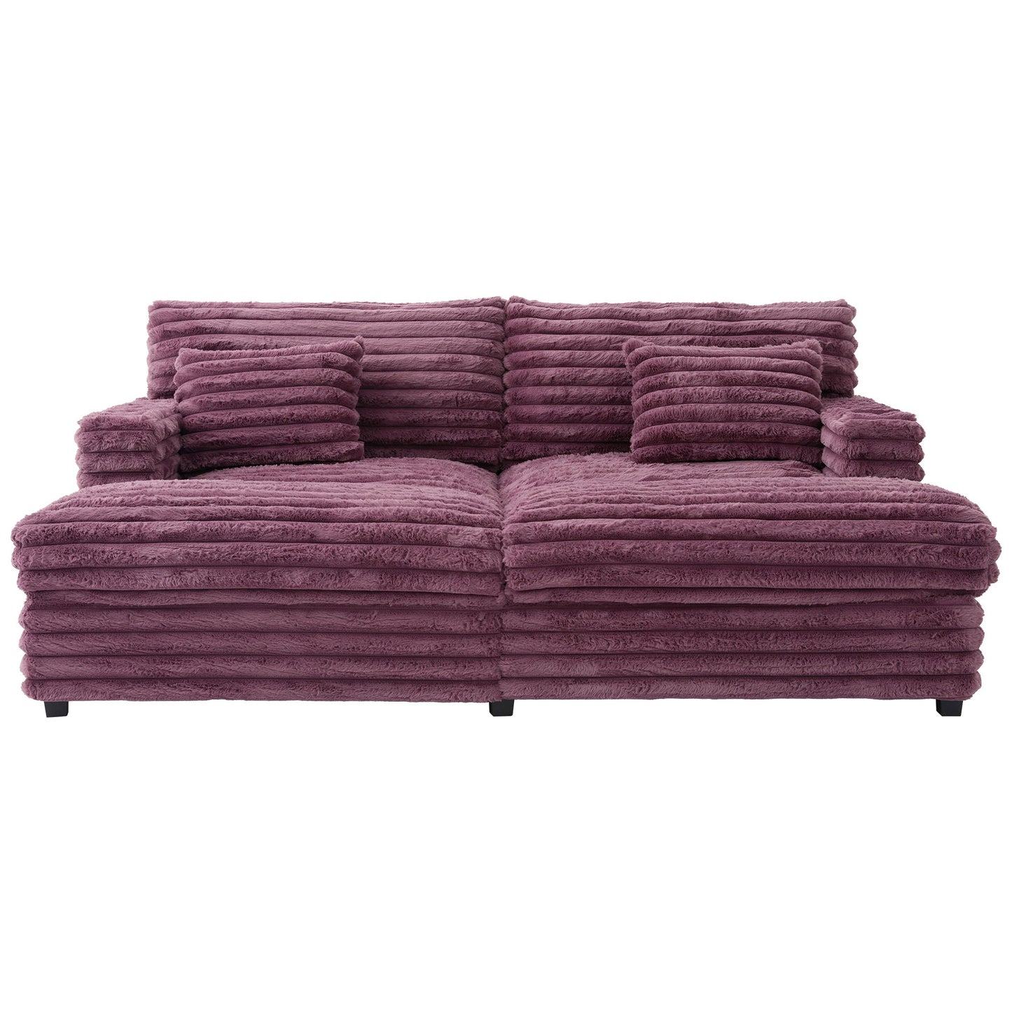 Oversized Double Chaise Lounge Sofa With USB Ports And Cup Holders Hearth and Haven
