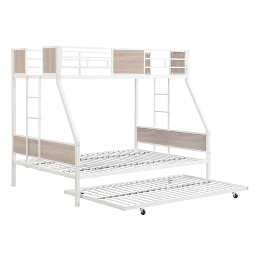 Modern Metal Bunk Bed With Side Ladders And Guardrail Home Essentials