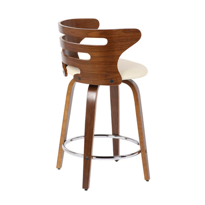 Cosini - Mid Century Modern Fixed Height Counter Stool With Footrest With Swivel (Set of 2) Lumi Source