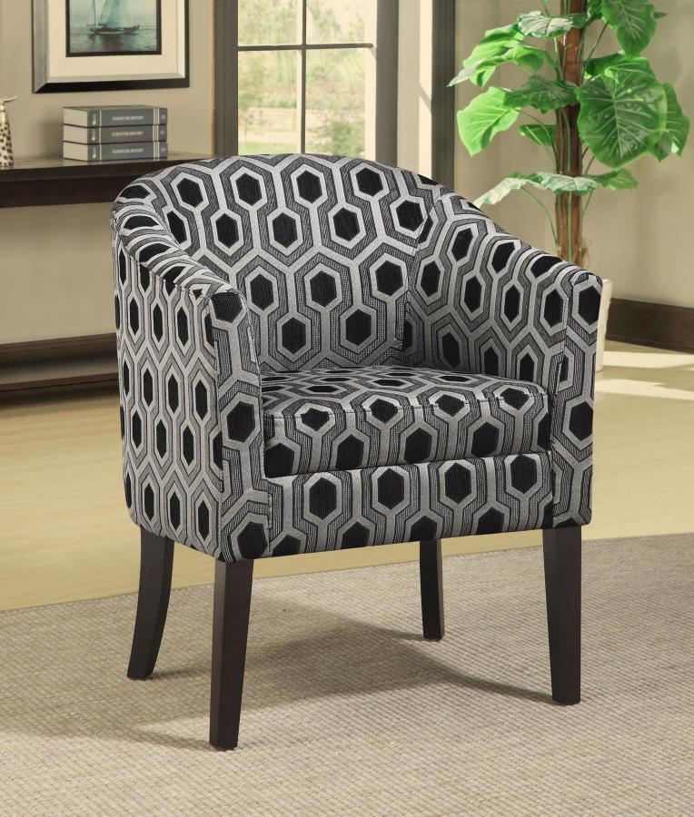 Jansen - Upholstered Accent Club Chair - Gray And Black - Snoozhouse