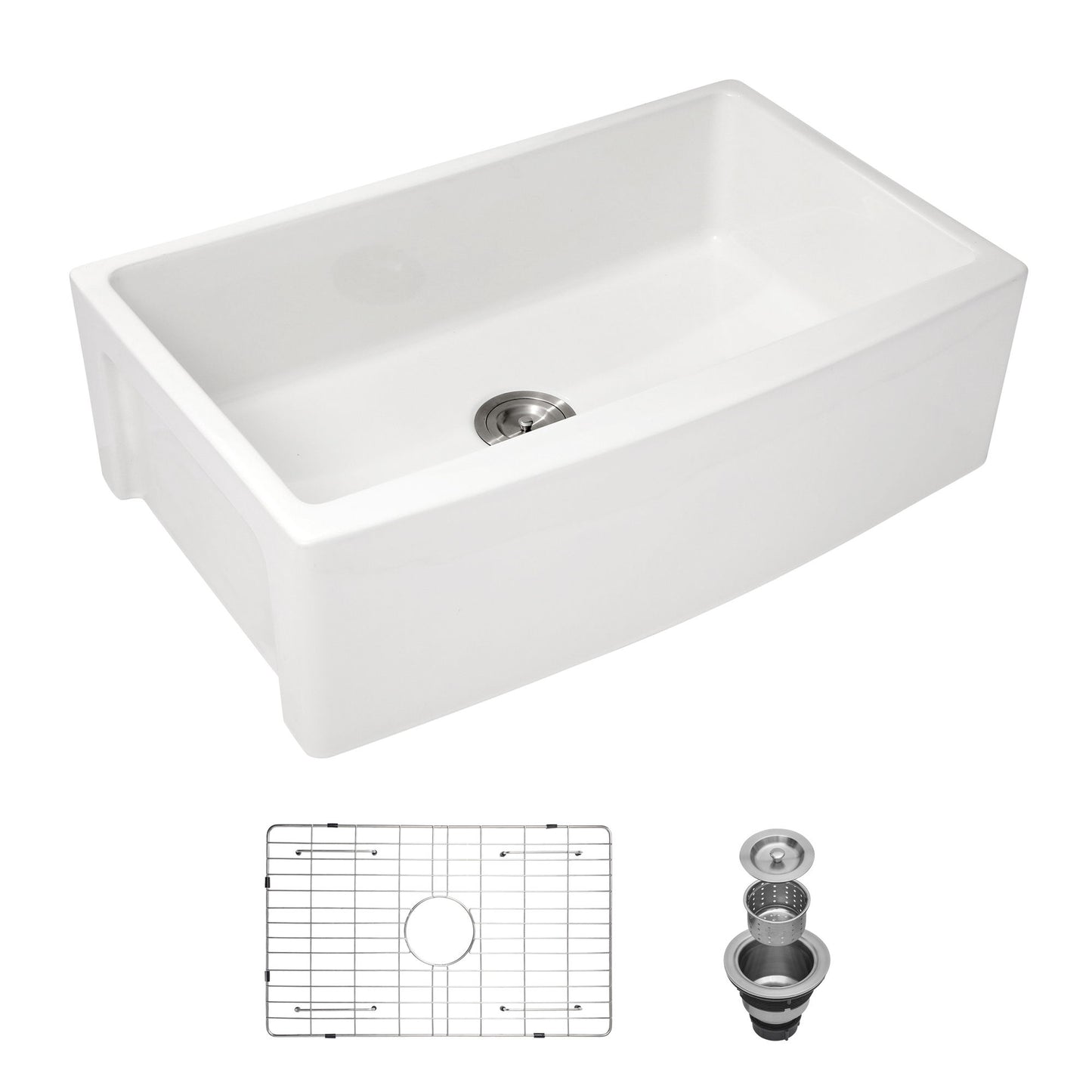 Farmhouse Sink, Apron Front Single Bowl With Arch Edge Design Daily Nest