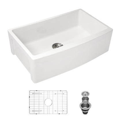 Farmhouse Sink, Apron Front Single Bowl With Arch Edge Design Daily Nest