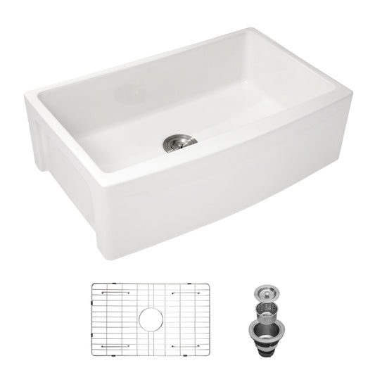 Farmhouse Sink, Apron Front Single Bowl With Arch Edge Design Daily Nest