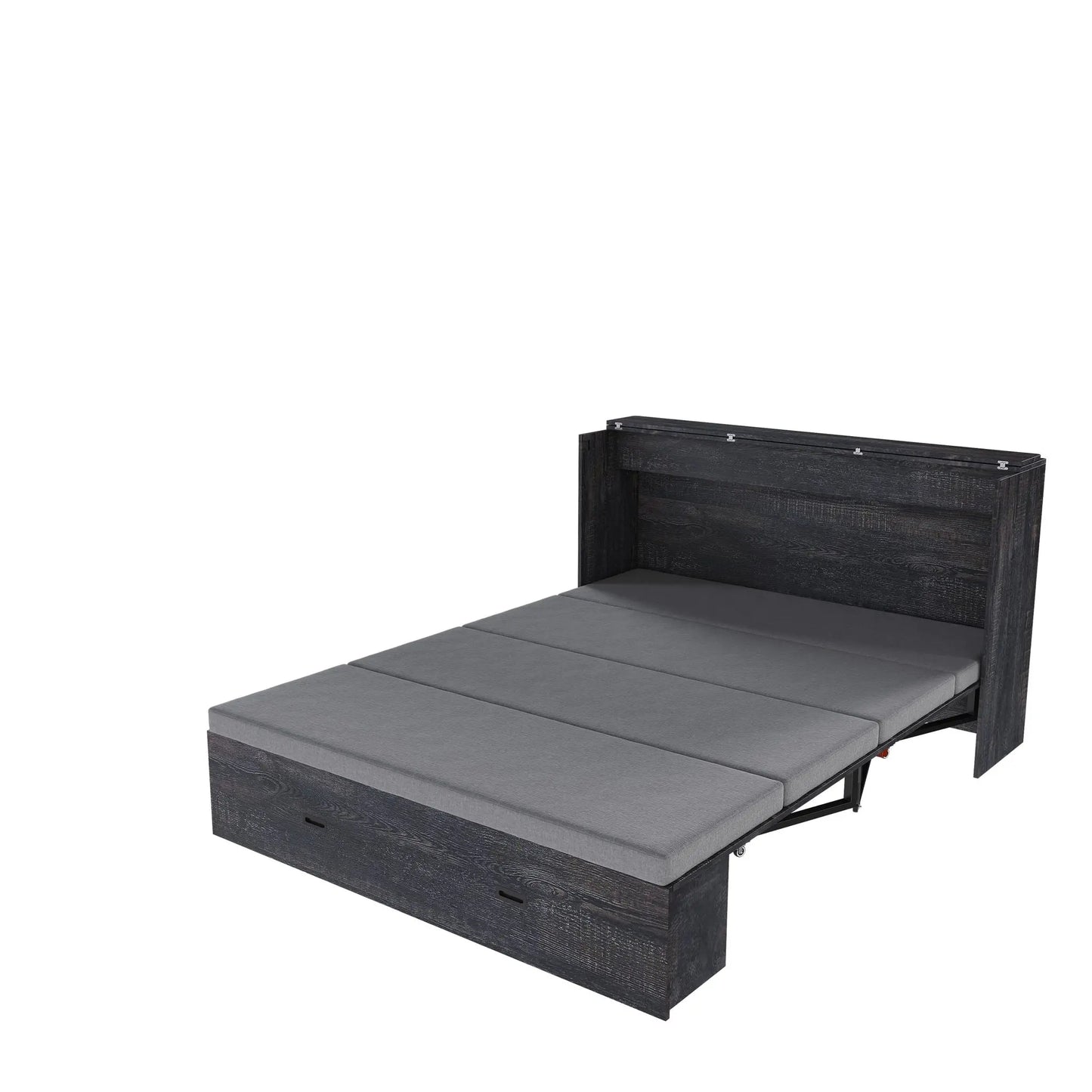 Murphy Bed With Storage Drawers And Charging Cabinet, Foldable Panels, Swivel Wheels Home Essentials