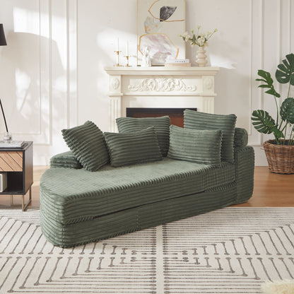 Semi Circular 2 In 1 Sofa Bed With Neck Pillow And Throw Pillows Home Essentials