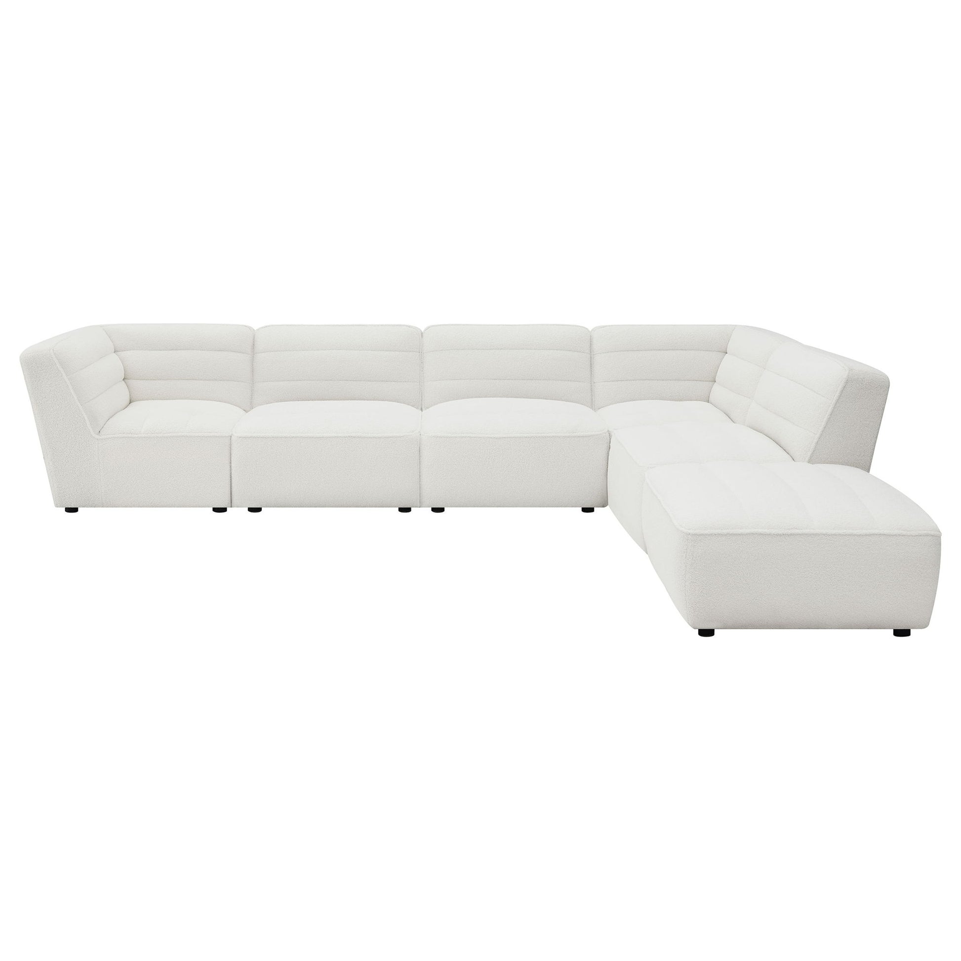 Nevve - 6 Piece Upholstered Tufted Sectional - Ivory Furniture Max