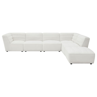 Nevve - 6 Piece Upholstered Tufted Sectional - Ivory Furniture Max