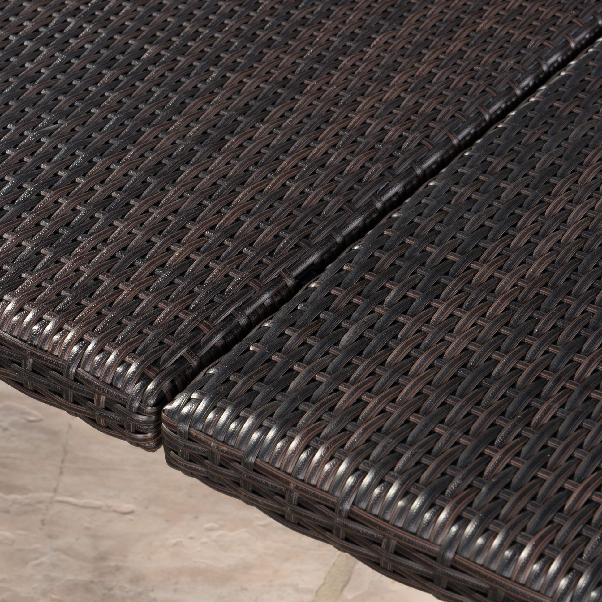 Outdoor Square Rattan Wicker Dining Table - Brown Noble House
