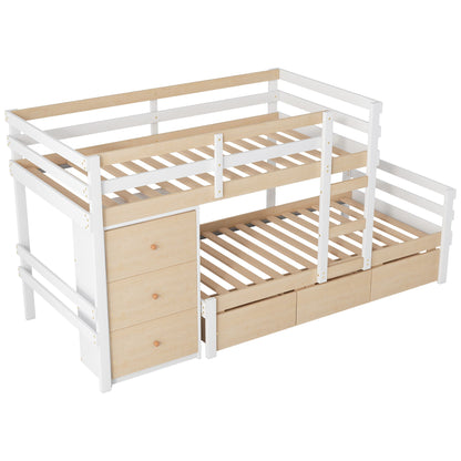 Loft Bunk Bed With Drawers And Ladder Hearth and Haven