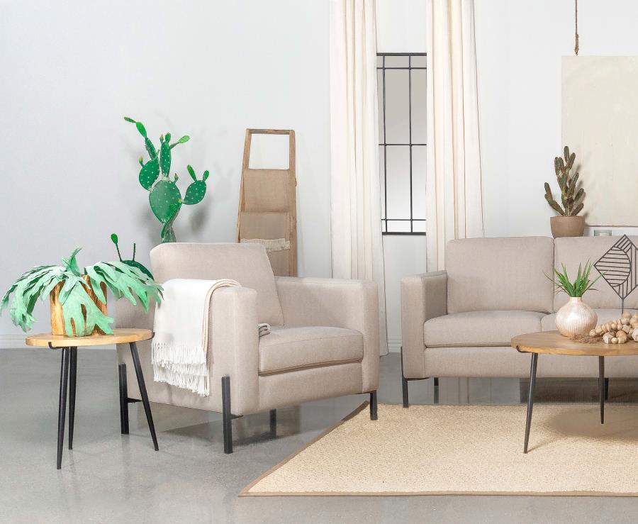 Tilly - Upholstered Track Arm Accent Chair - Oatmeal Coaster Fine Furniture