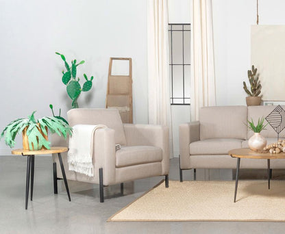 Tilly - Upholstered Track Arm Accent Chair - Oatmeal Coaster Fine Furniture