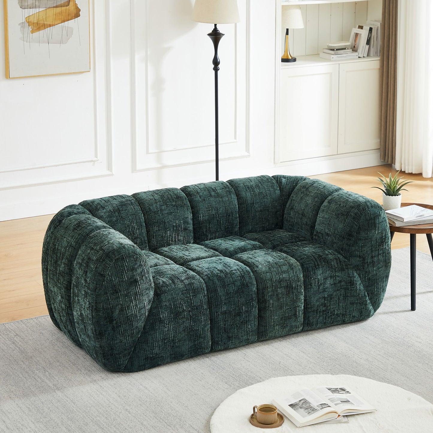 Quilted Cloud Sofa With Rounded Armrests And Piano Key Backrest Design Home Essentials
