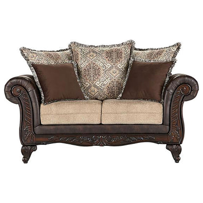 Brookridge - Rolled Arm Loveseat Sofa With Upholstery - Brown Furniture Max