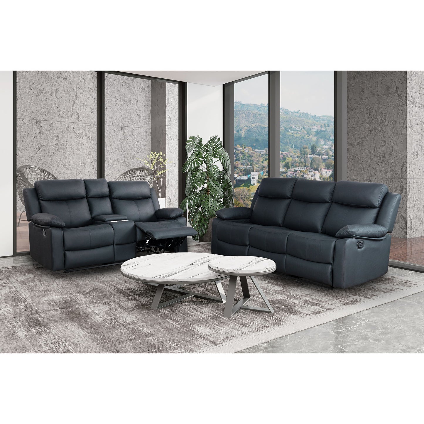 Blanche - Reclining Set With LED Lights, Speaker Global Furniture USA