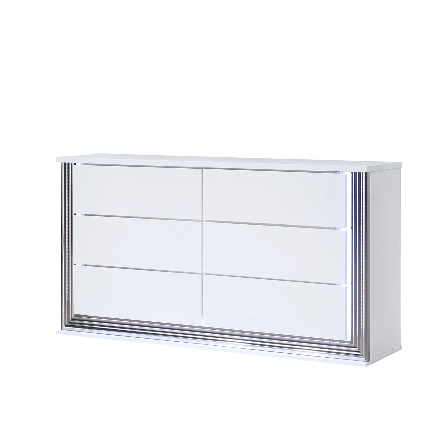 Moon - Smooth Dresser With LED - White Global Furniture USA