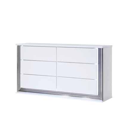Moon - Smooth Dresser With LED - White Global Furniture USA