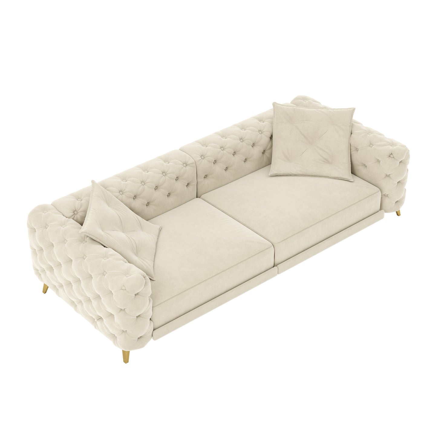 3 In 1 Convertible Sleeper, Deep Seat Pull Out Sofa Bed, Button Tufted Home Essentials