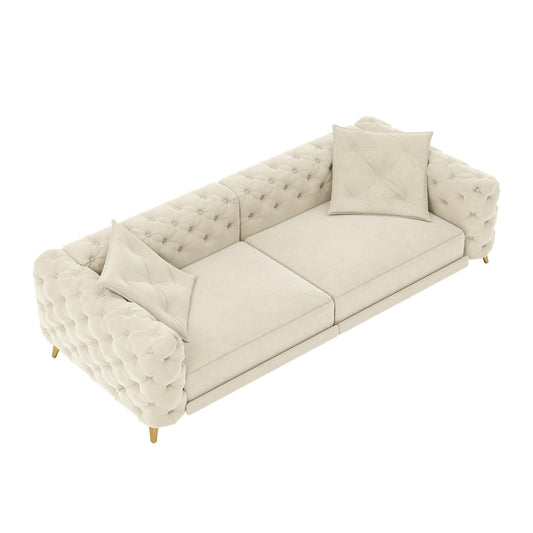 3 In 1 Convertible Sleeper, Deep Seat Pull Out Sofa Bed, Button Tufted Home Essentials