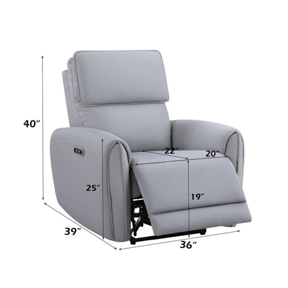 Jeromie - Power Motion Recliner With USB Port - Gray Acme