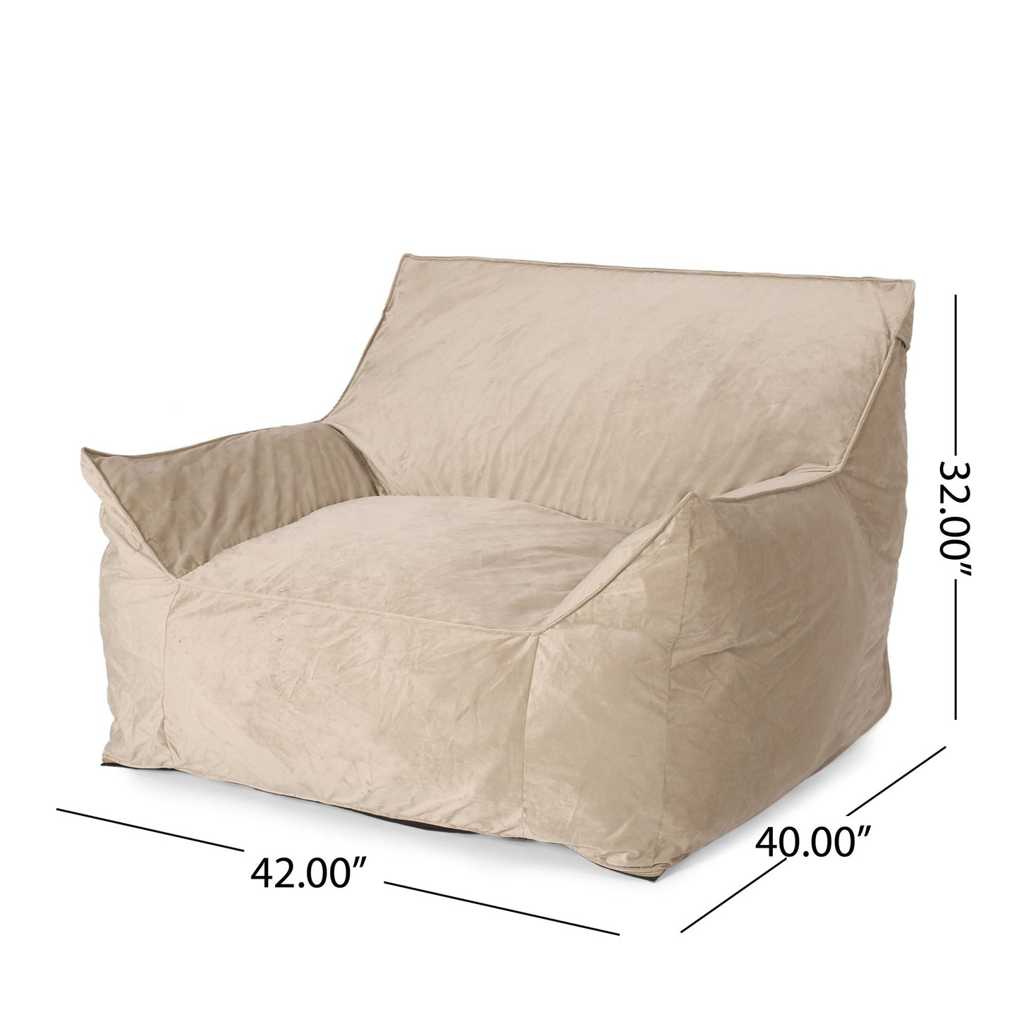 Allea - Bean Bag Chair With Armrests Home Essentials