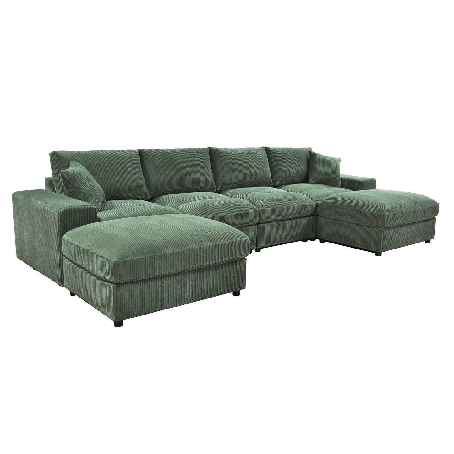 Sectional Sofa With 2 Ottomans And Toss Pillows Home Essentials