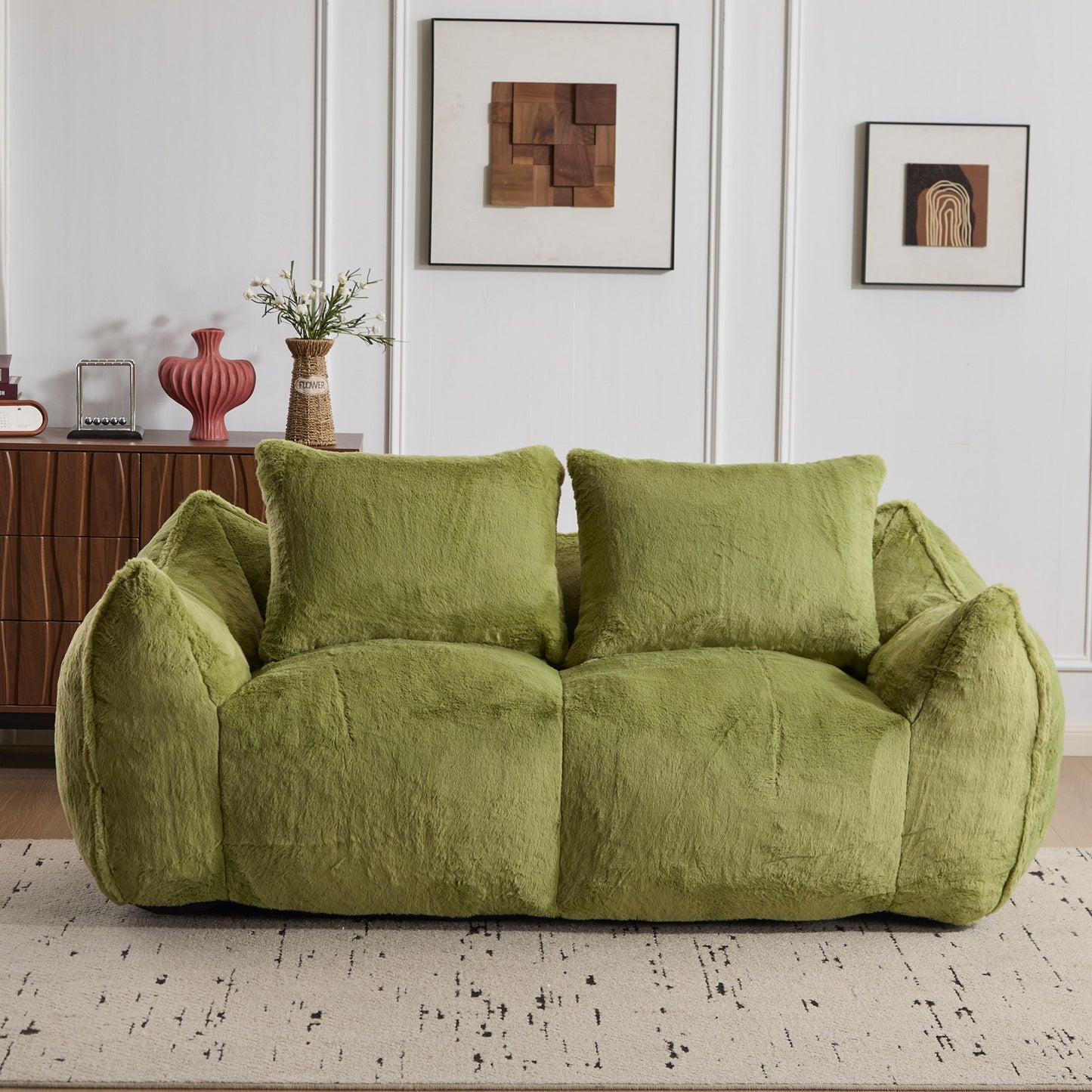 Giant Bean Bag Couch, Ultra Soft Fluffy Loveseat For Living Room Home Essentials