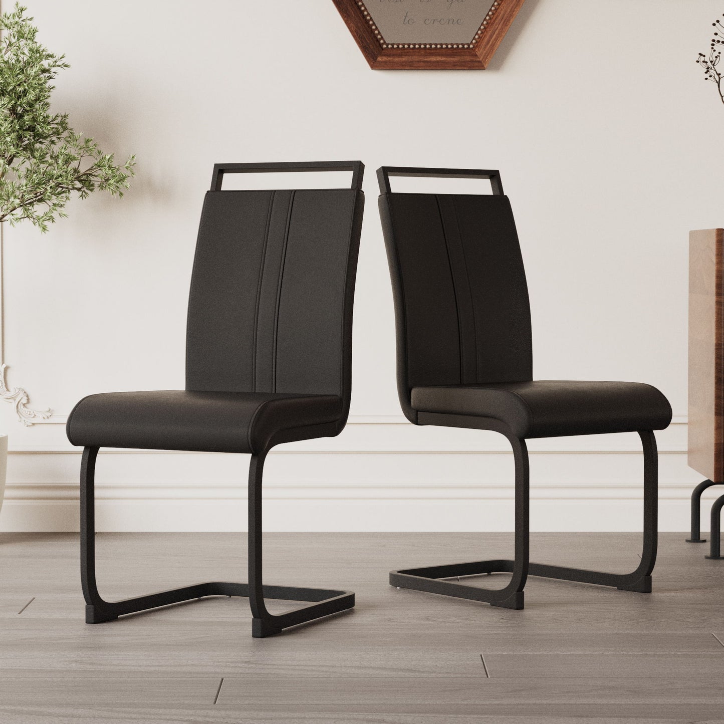 Modern Dining Chairs With High Back Upholstered Design Metal Legs Home Essentials