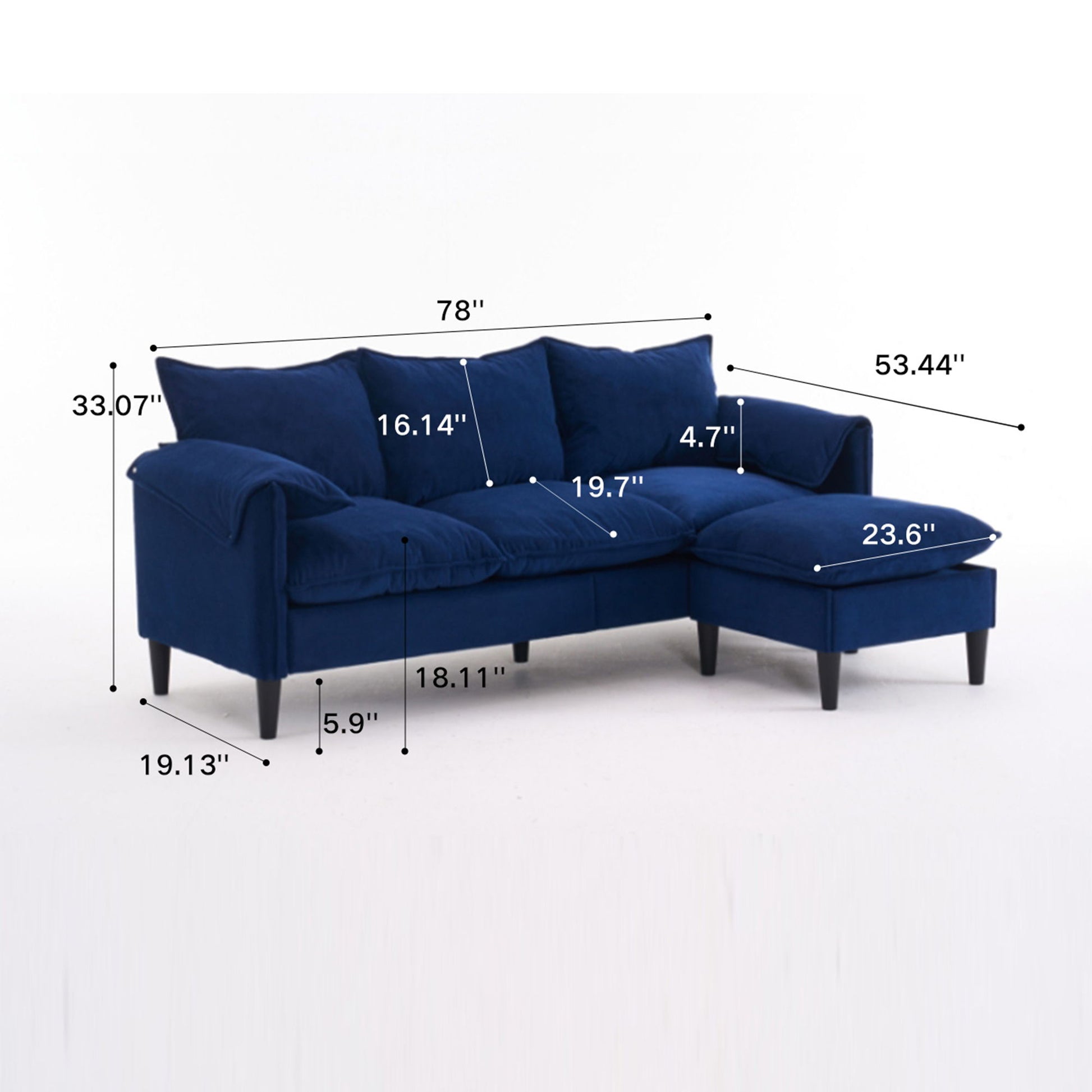 Convertible Combination Sofa With Footstools With Storage Home Essentials
