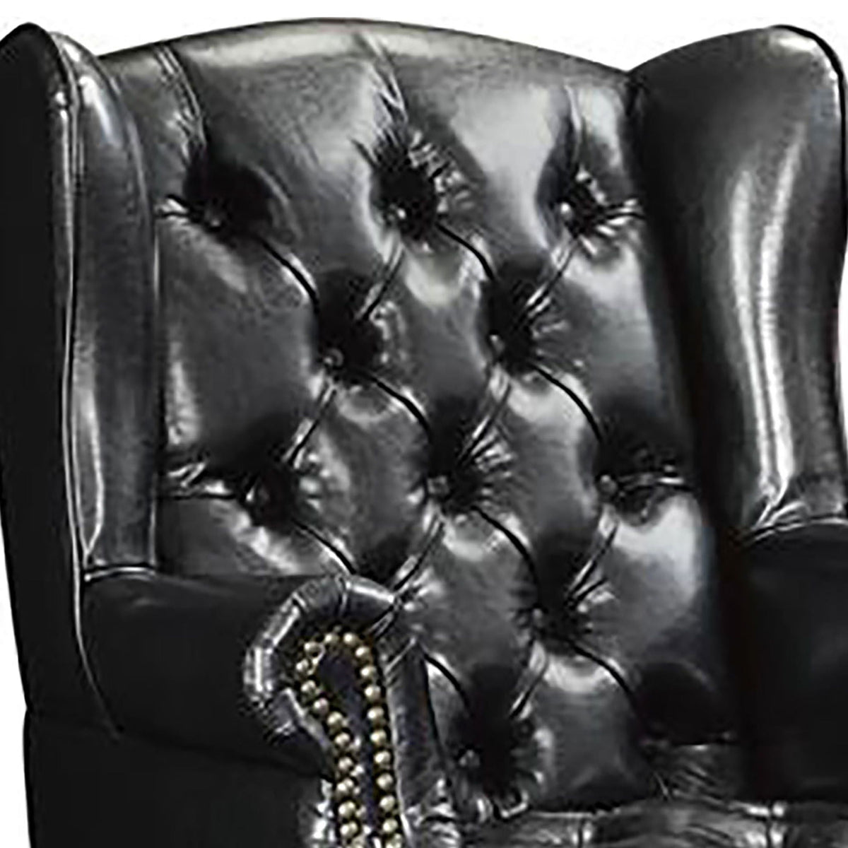 Samantha - Wingback Chair And Ottoman Set - Black Furniture Max