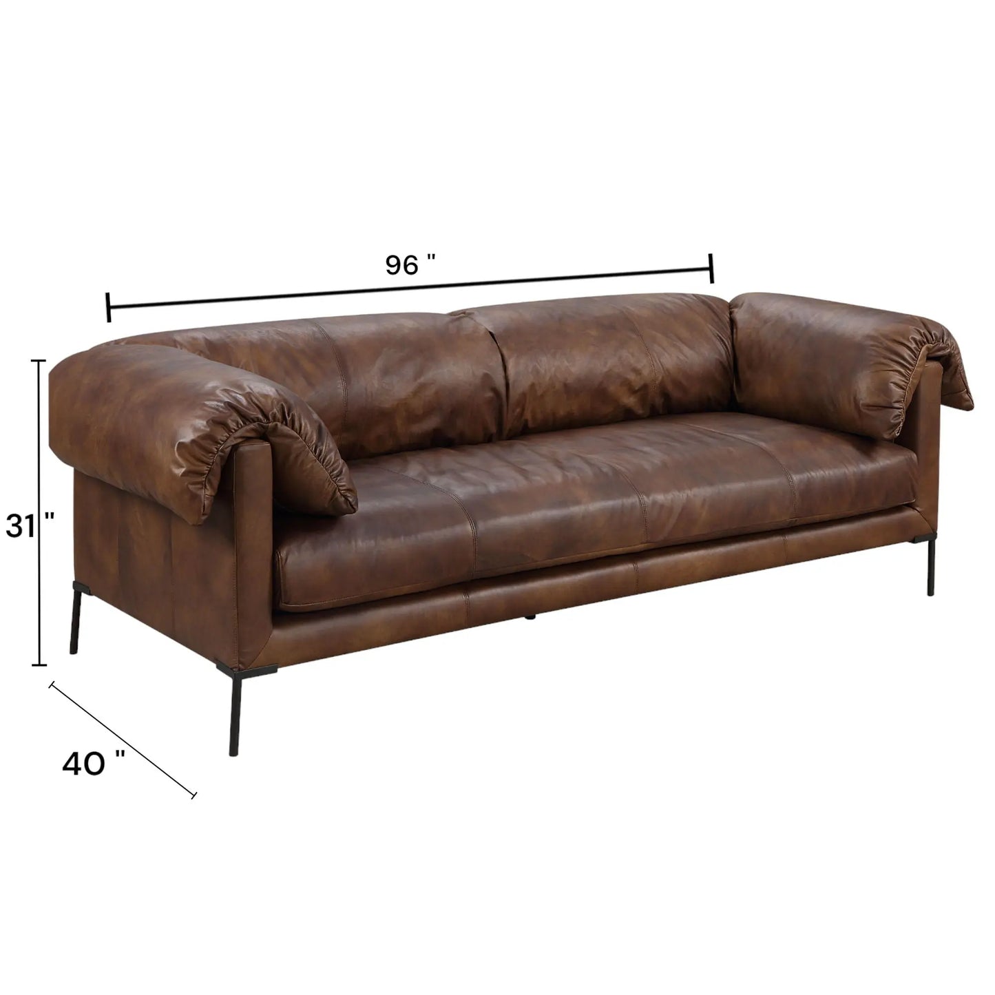 Jaron - Top Grain Leather Sofa - Mocha Acme