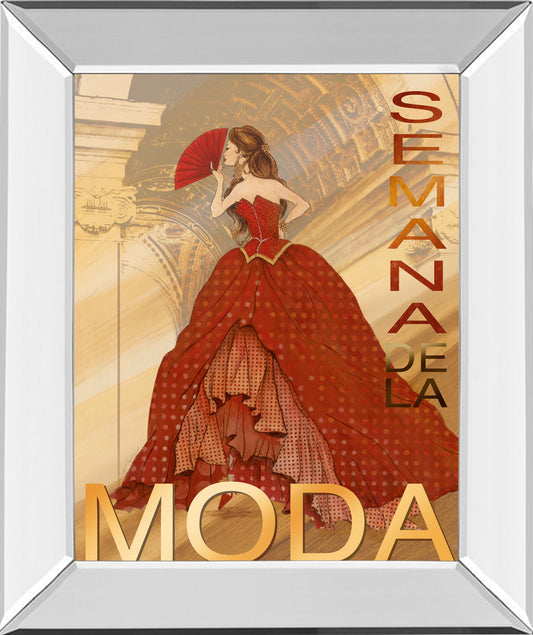 Semana De La Moda By Tava Studio - Mirror Framed Print Wall Art - Red