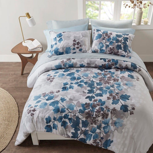 Alexis - King Comforter Set With Bed Sheets - Blue Madison Park Essentials