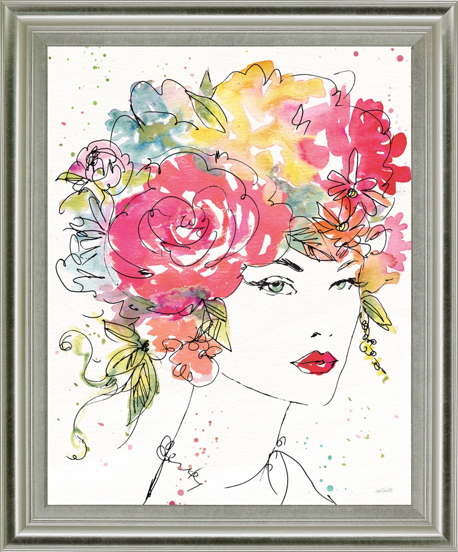 Whimsical Bloom Portrait - 28" x 34" Framed Wall Art Classy Living