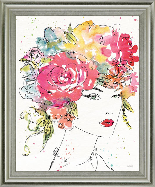Whimsical Bloom Portrait - 28" x 34" Framed Wall Art Classy Art
