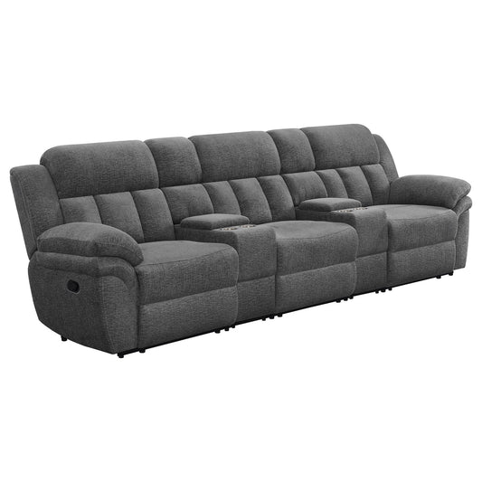 Divine - 5 Piece Power Reclining Home Theater Seating Set With Memory Foam Cushions And Storage Consoles Furniture Max