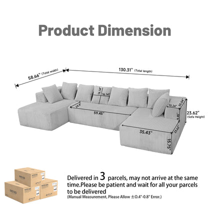 Modular U Shaped Sectional Sofa Home Essentials