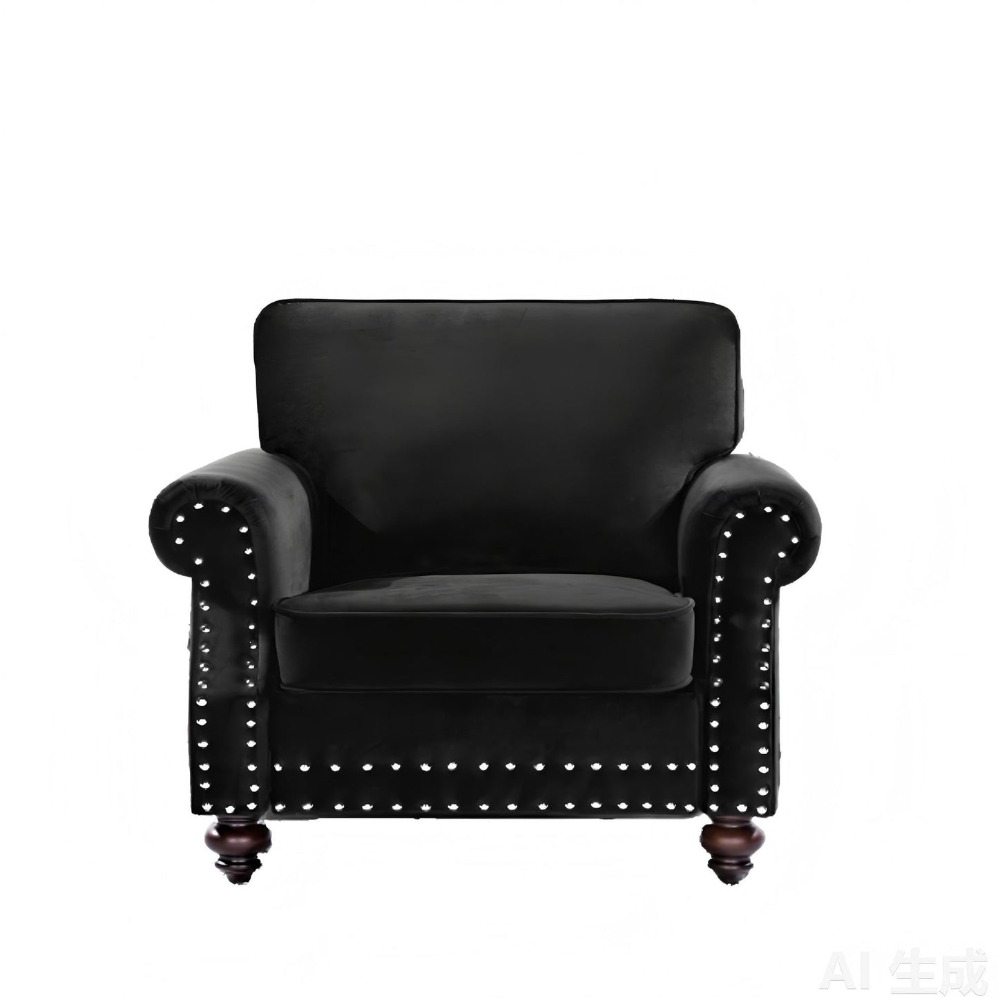 Upholstered Accent Armchair With Turned Legs For Living Room US Pride