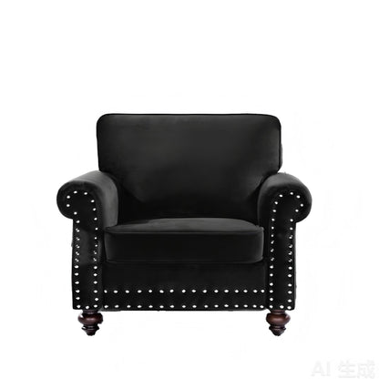 Upholstered Accent Armchair With Turned Legs For Living Room US Pride