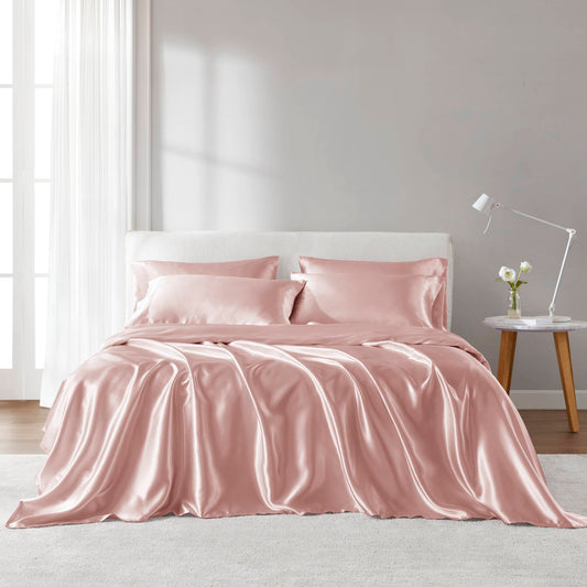 Satin - Queen Wrinkle - Free Luxurious (Set of 6) - Blush Madison Park Essentials