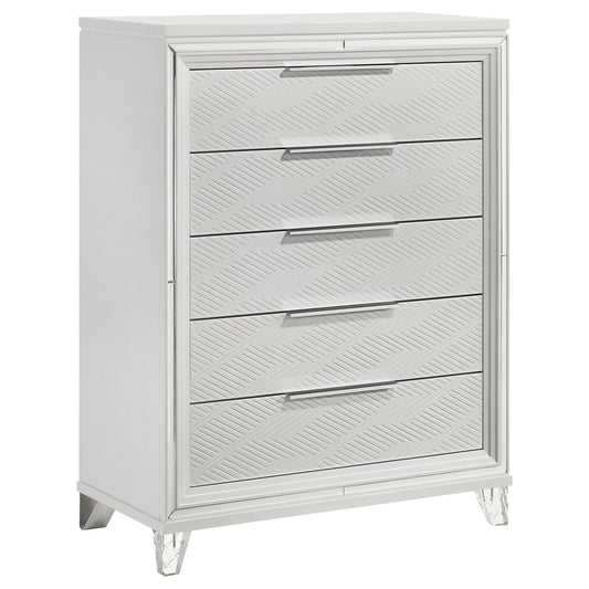 Marmore - 5-Drawer Bedroom Chest Of Drawers - White Coaster Fine Furniture